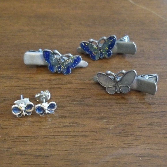 Butterfly Bundle! Hair Clips and Earrings - Picture 1 of 4